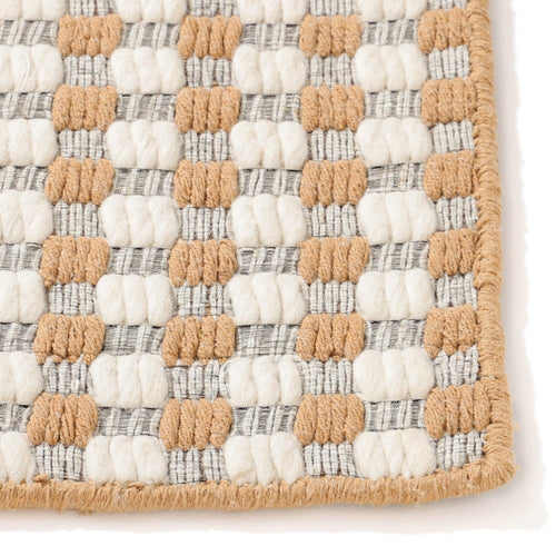 Wool-mix Checkered Rug Medium 2000 x 1400 White x Beige