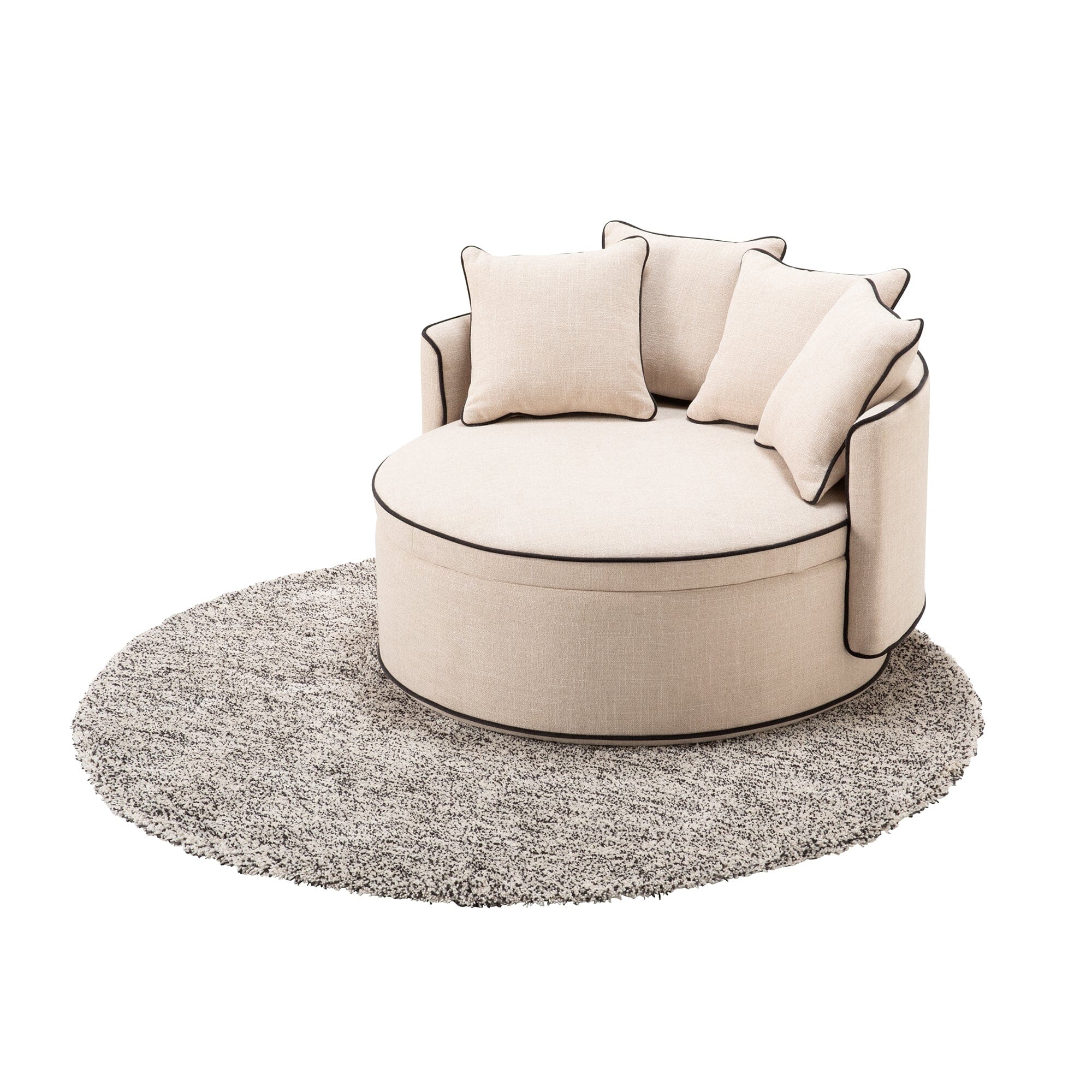 Filare Round Rug Φ1500 Ivory X Black