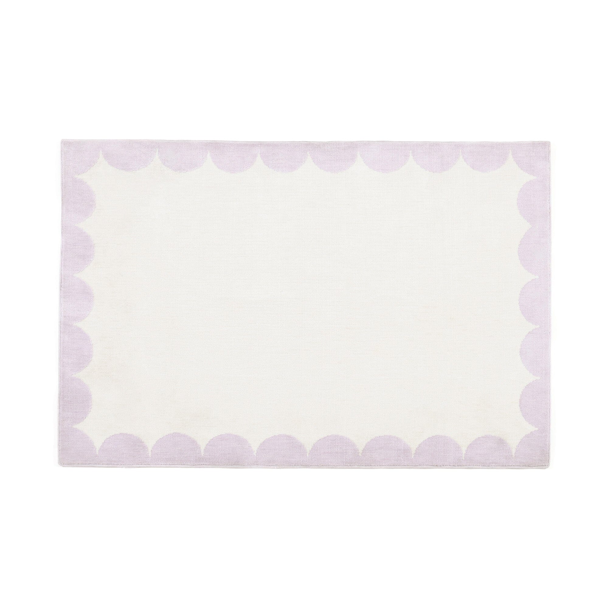 Scallop Frame Rug Medium Light Purple X Ivory