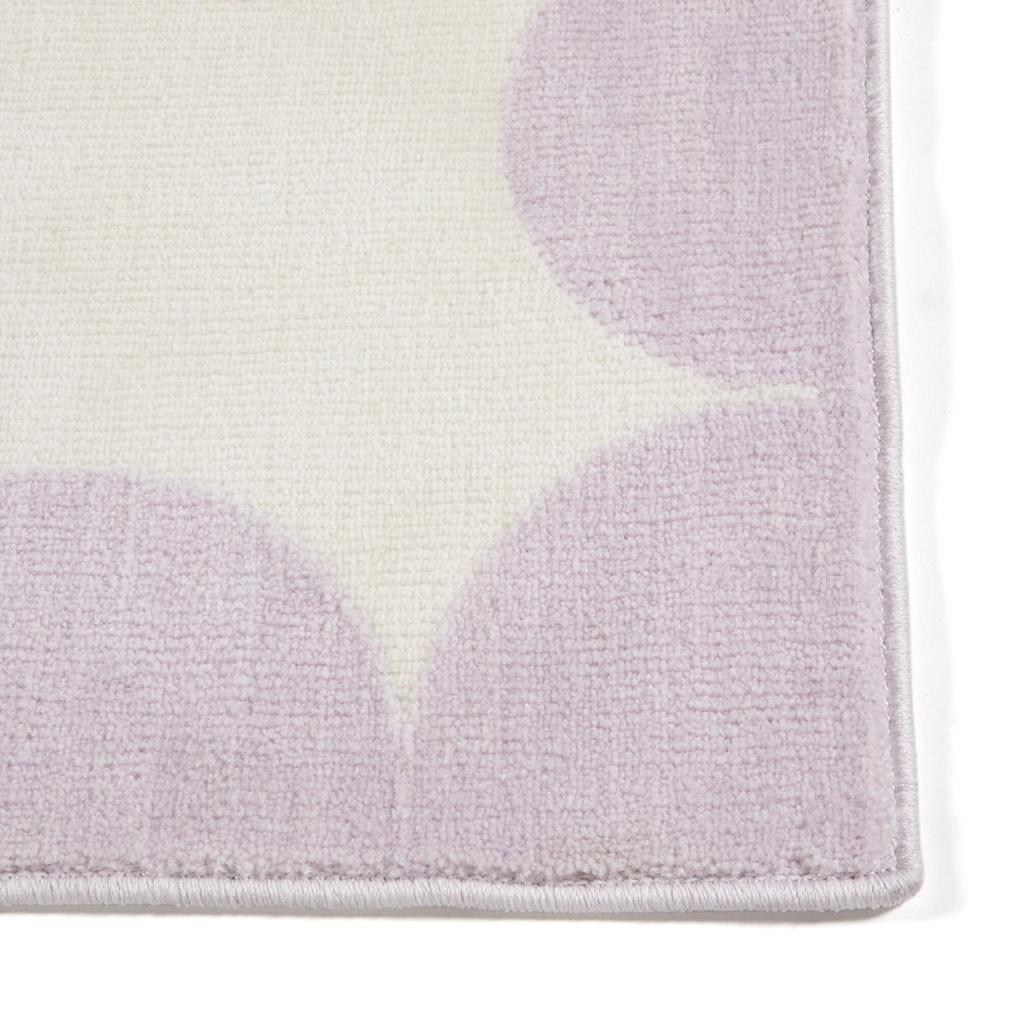 Scallop Frame Rug L Light Purple X Ivory