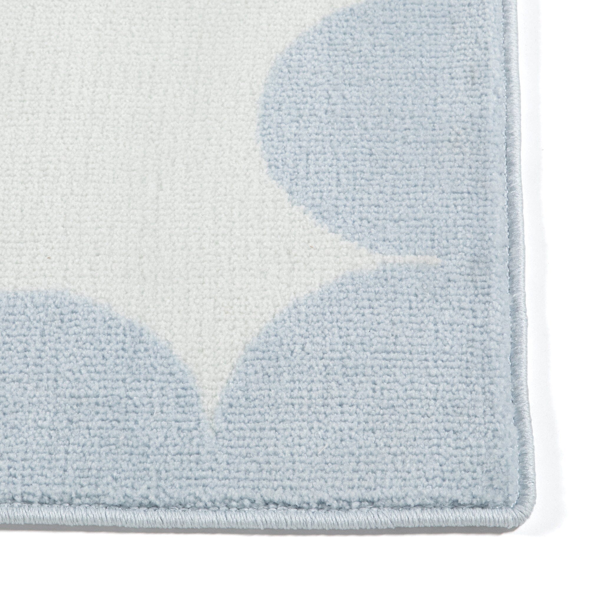 Scallop Frame Rug Medium Light Blue X Light Gray