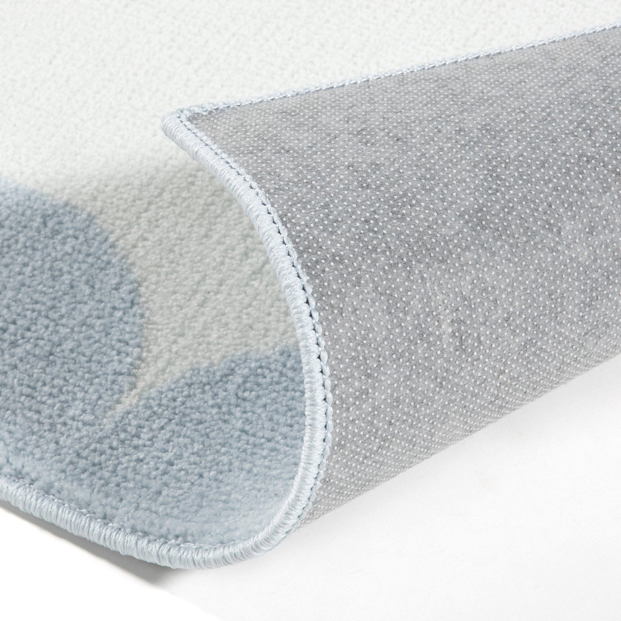 Scallop Frame Rug Medium Light Blue X Light Gray