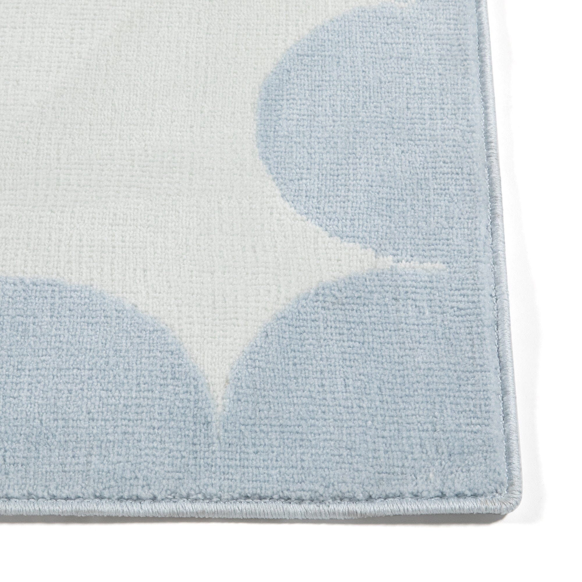 Scallop Frame Rug L Light Blue X Light Gray
