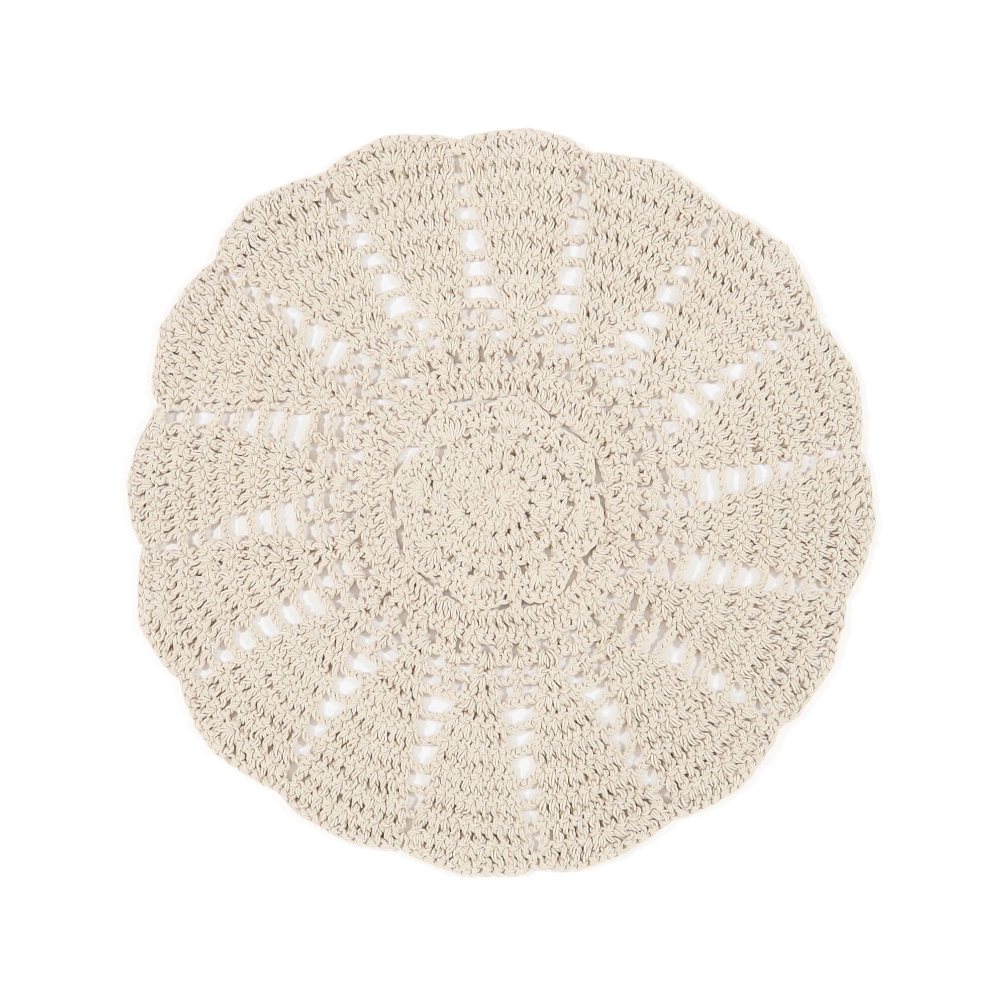 Flower Crochet Rug Φ100 Lighy Beige