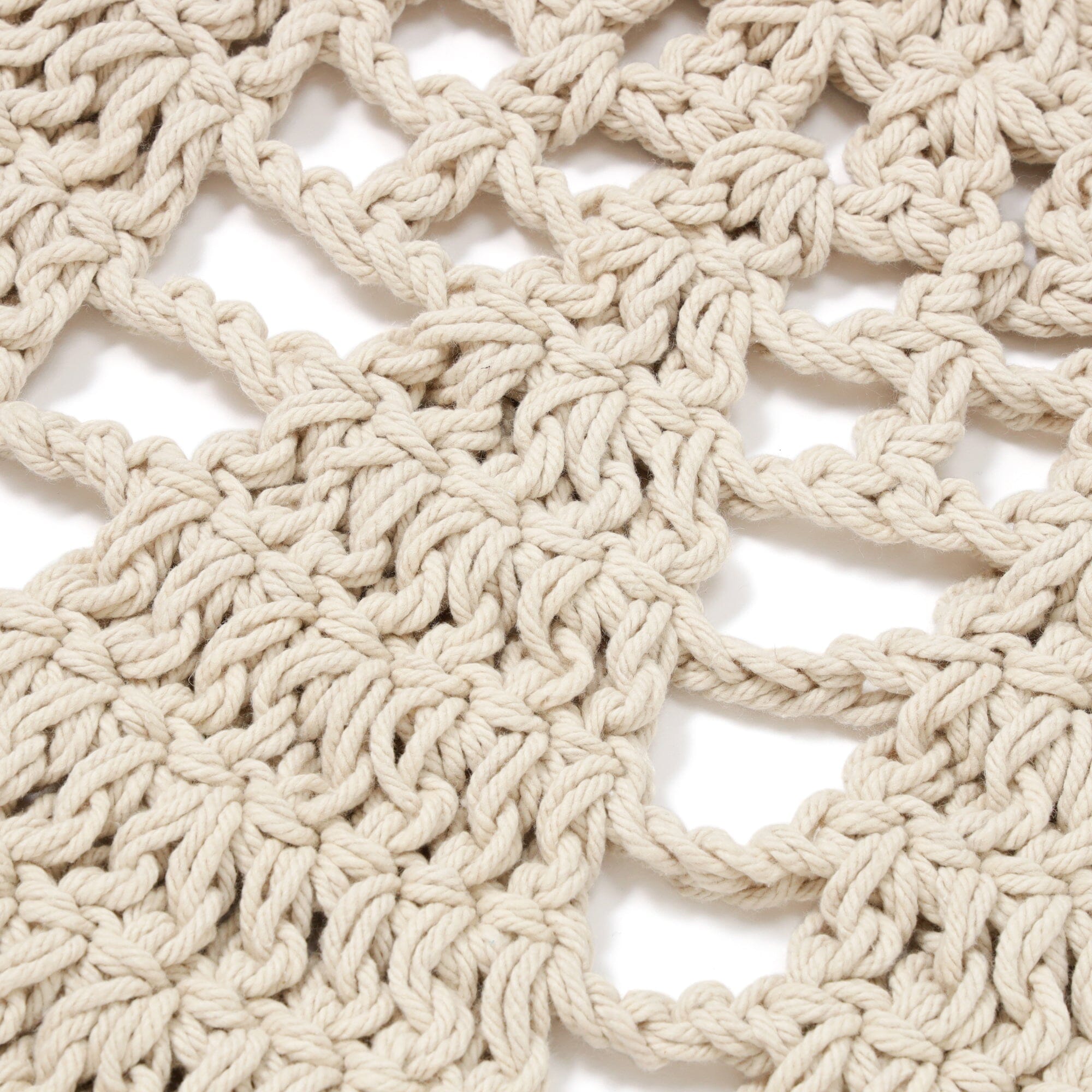 Flower Crochet Rug Φ100 Lighy Beige