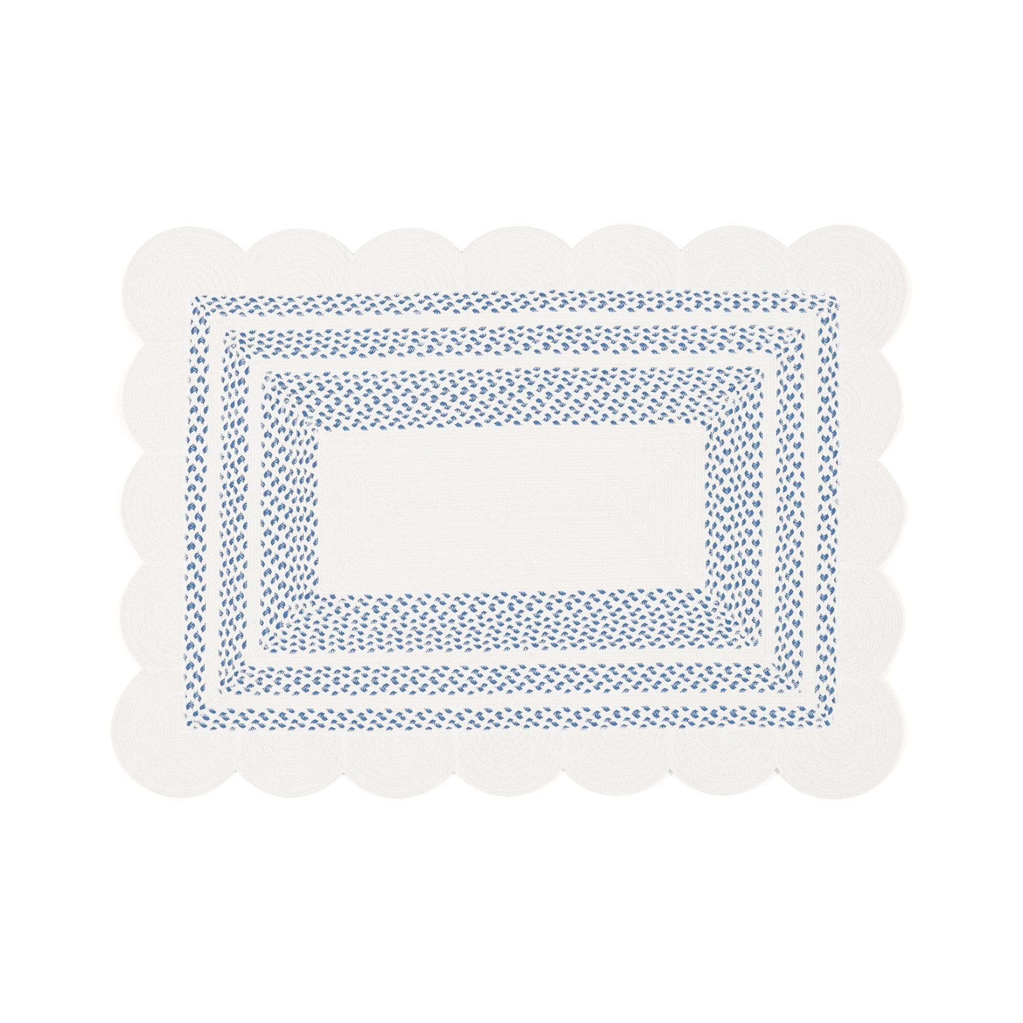 Maris Cotton Rug Small  White x Blue
