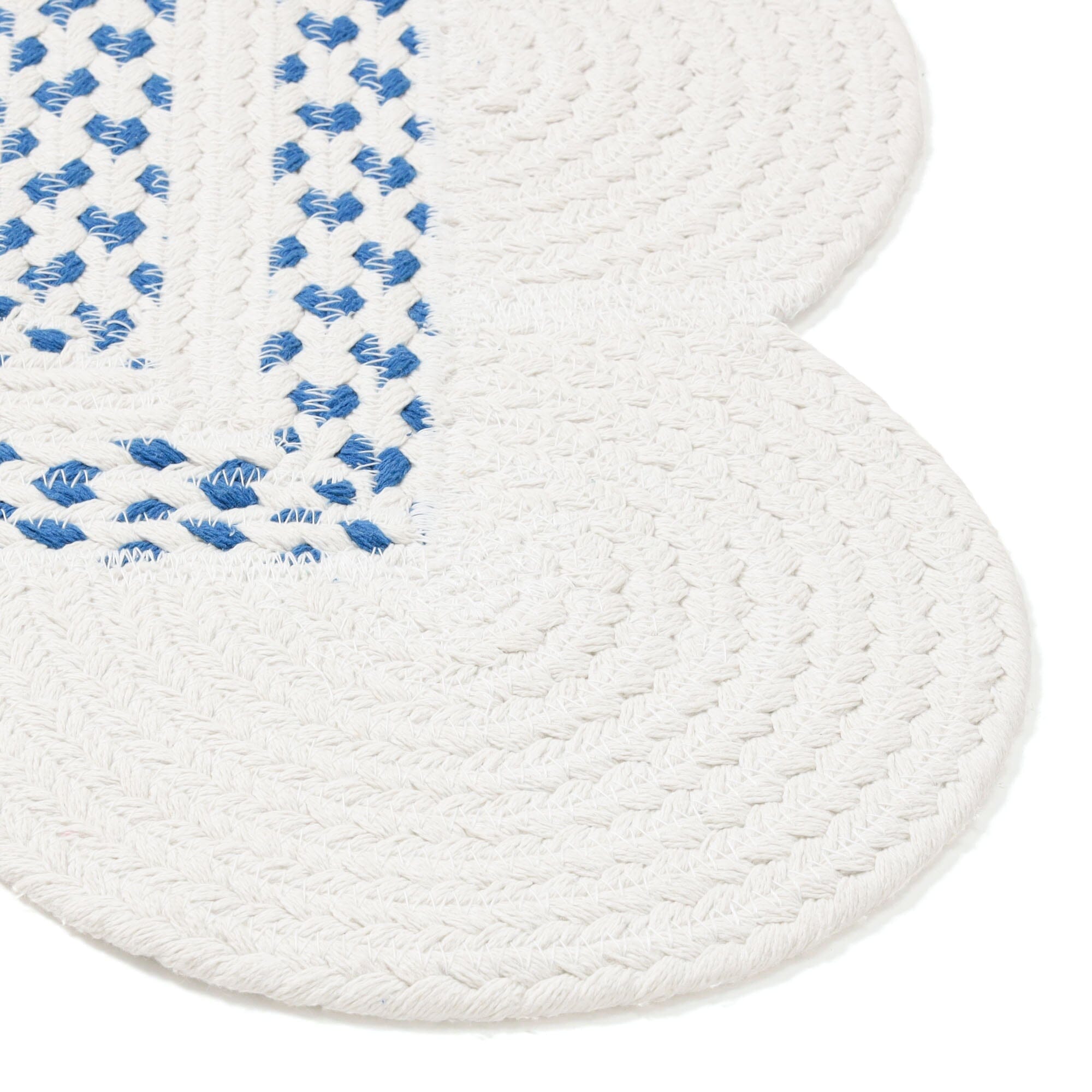 Maris Cotton Rug Small  White x Blue