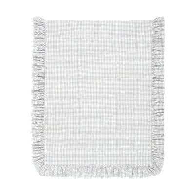 Fuwaro Cooling Futon Frill Check Double White X Gray