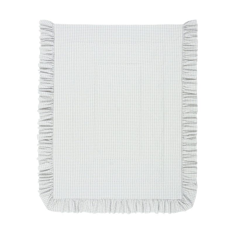 Fuwaro Cooling Futon Frill Check Double White X Gray