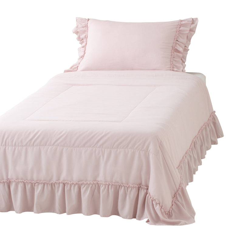 Fuwaro Cooling Futon Ruffles Double Pink