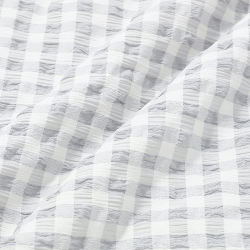 Fuwaro Cooling Quilt Frill Check Single White X Grey