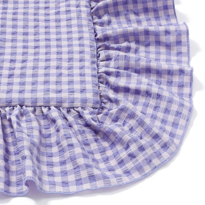 Fuwaro Cooling Quilt Frill Check Double Pink X Purple