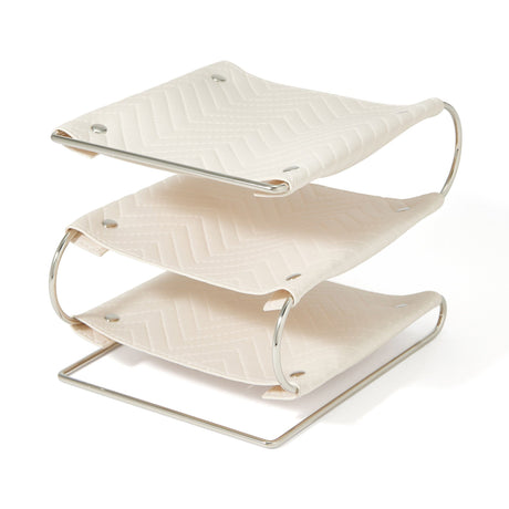 Quilting 3-Tier Tray Ivory