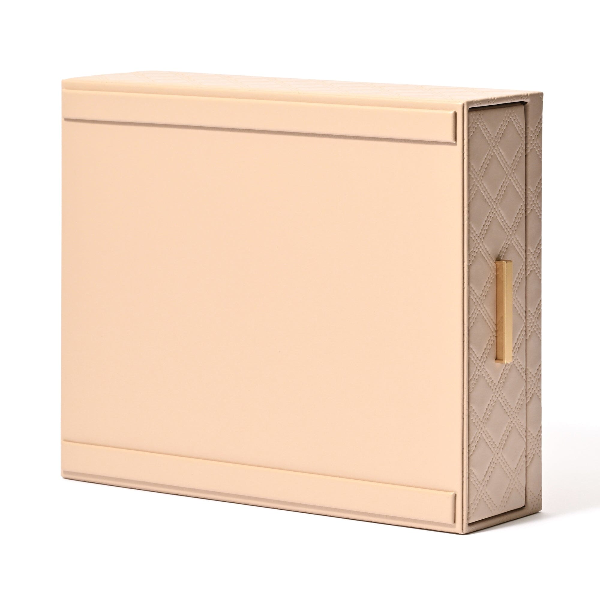 Check Stitch Stationery Box Large Beige