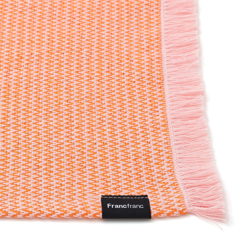 Weave Lunch Mat Chevron Orange X Pink
