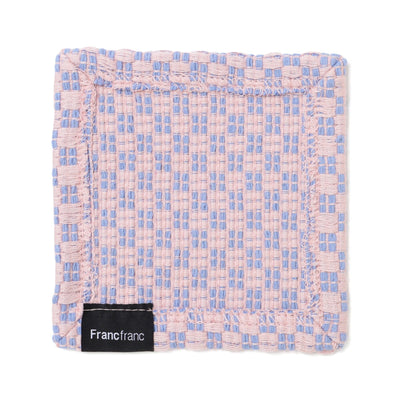 Weave Coaster Checkered Pink X Blue