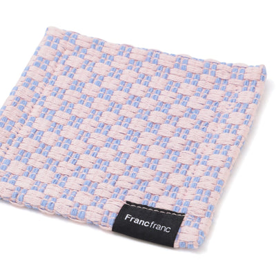 Weave Coaster Checkered Pink X Blue