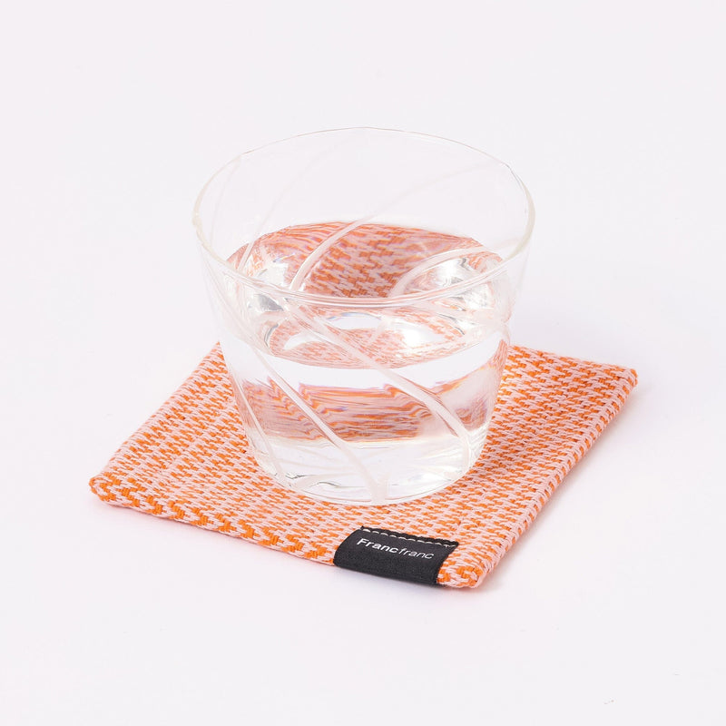 Weave Coaster Chevron Orange X Pink