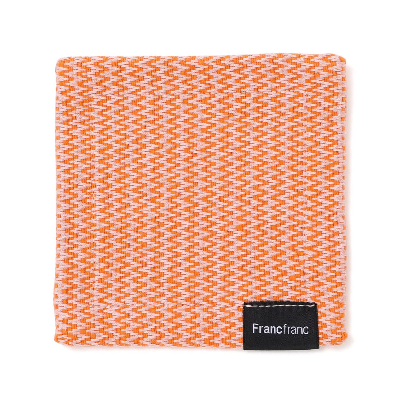 Weave Coaster Chevron Orange X Pink