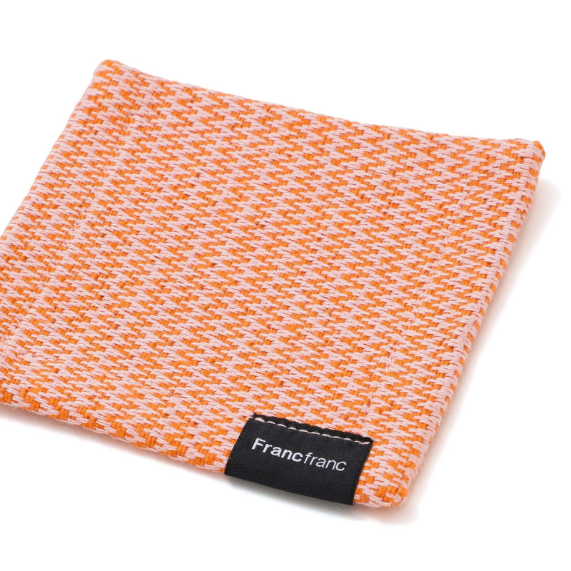 Weave Coaster Chevron Orange X Pink