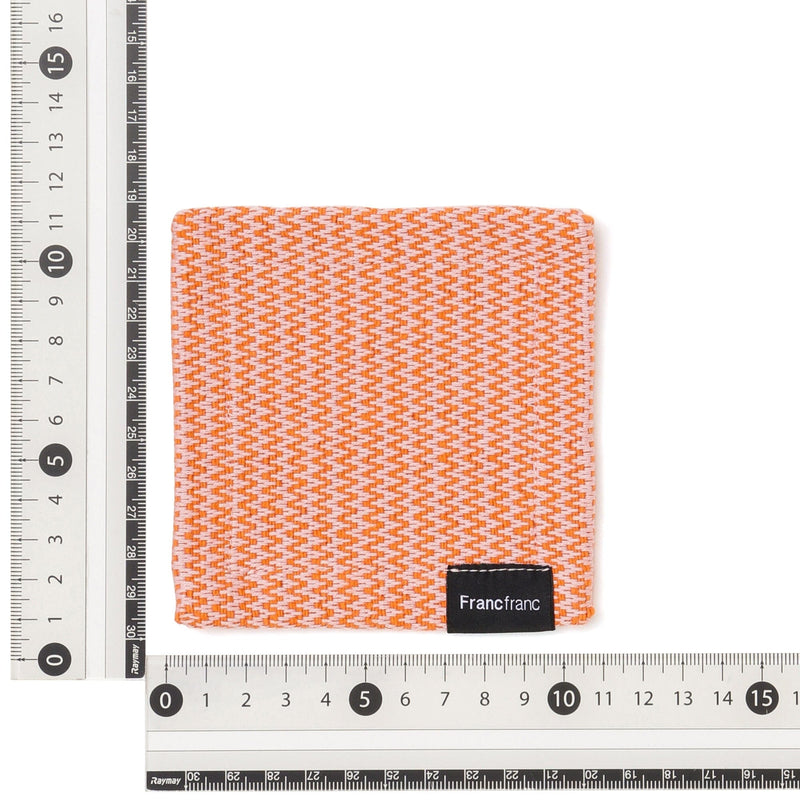 Weave Coaster Chevron Orange X Pink
