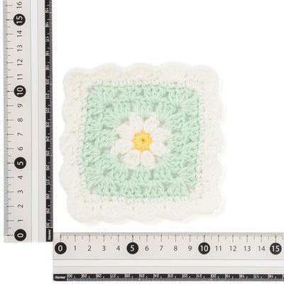 Crochet Flower Coaster Green
