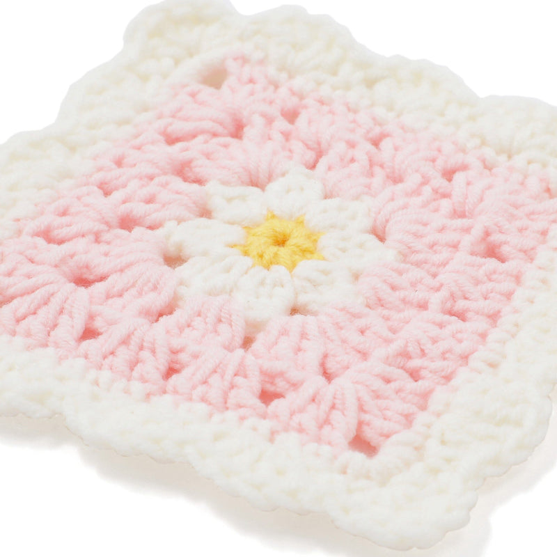 Crochet Flower Coaster Pink