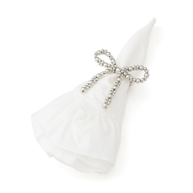 Napkin Rings 2pcs Silver Ribbon