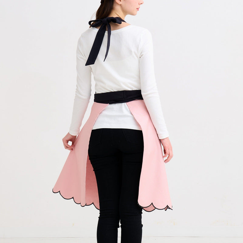 Scalloped Full Apron Pink