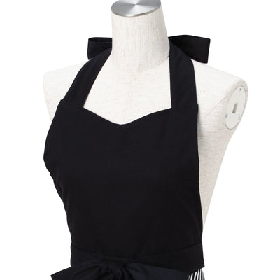 Scalloped Full Apron Black