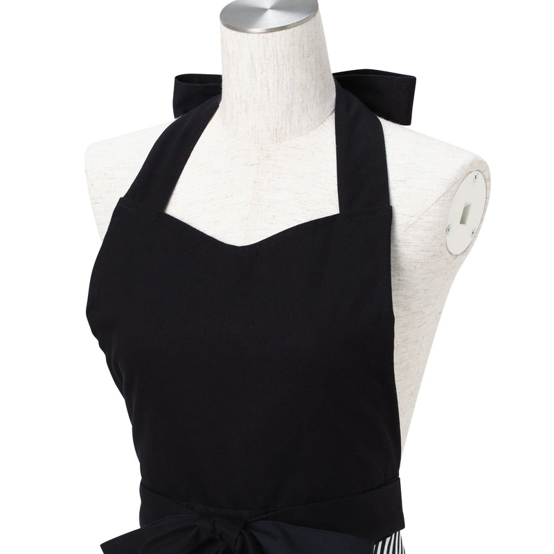 Scalloped Full Apron Black