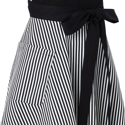 Scalloped Full Apron Black