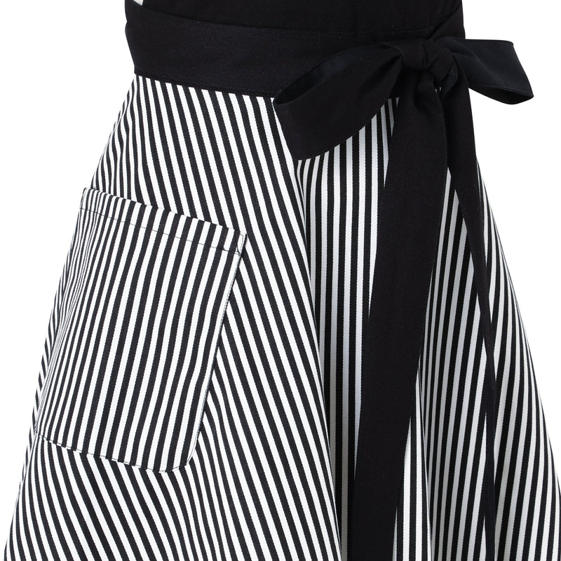 Scalloped Full Apron Black
