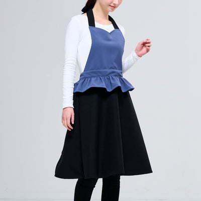 Peplum Full Apron Blue X Black