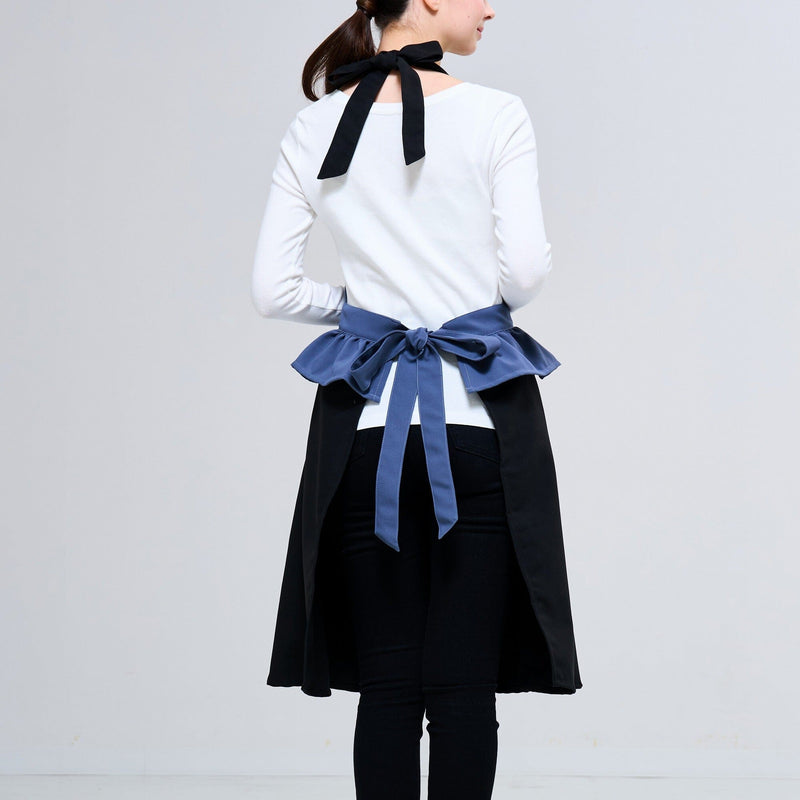 Peplum Full Apron Blue X Black