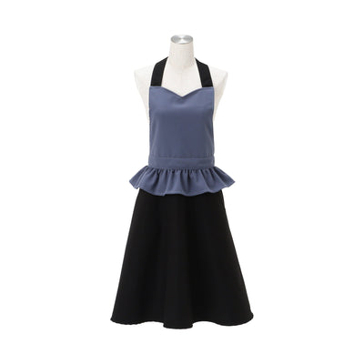 Peplum Full Apron Blue X Black