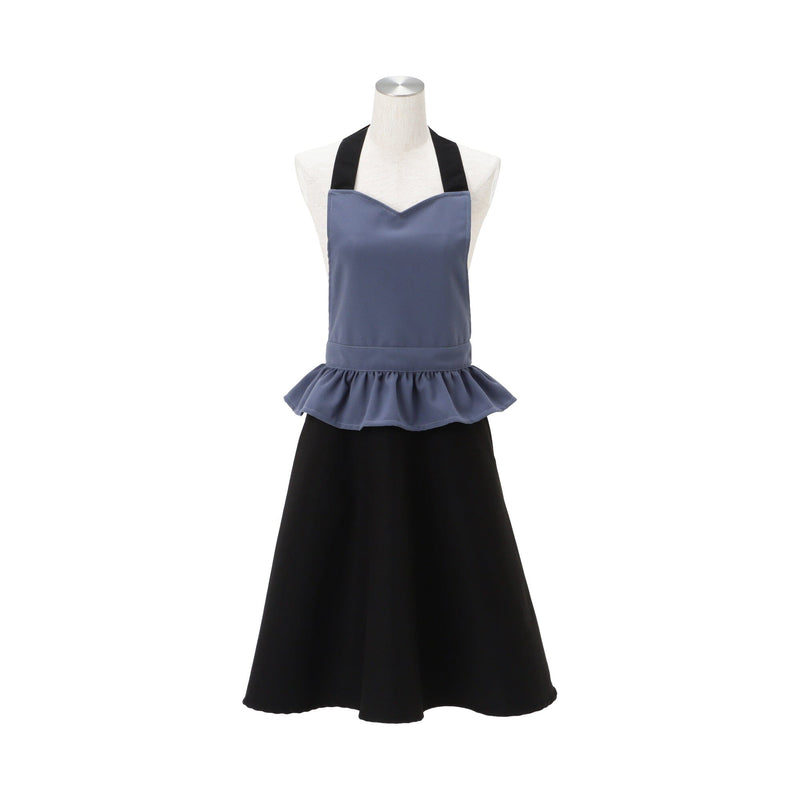 Peplum Full Apron Blue X Black