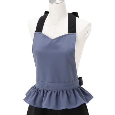 Peplum Full Apron Blue X Black