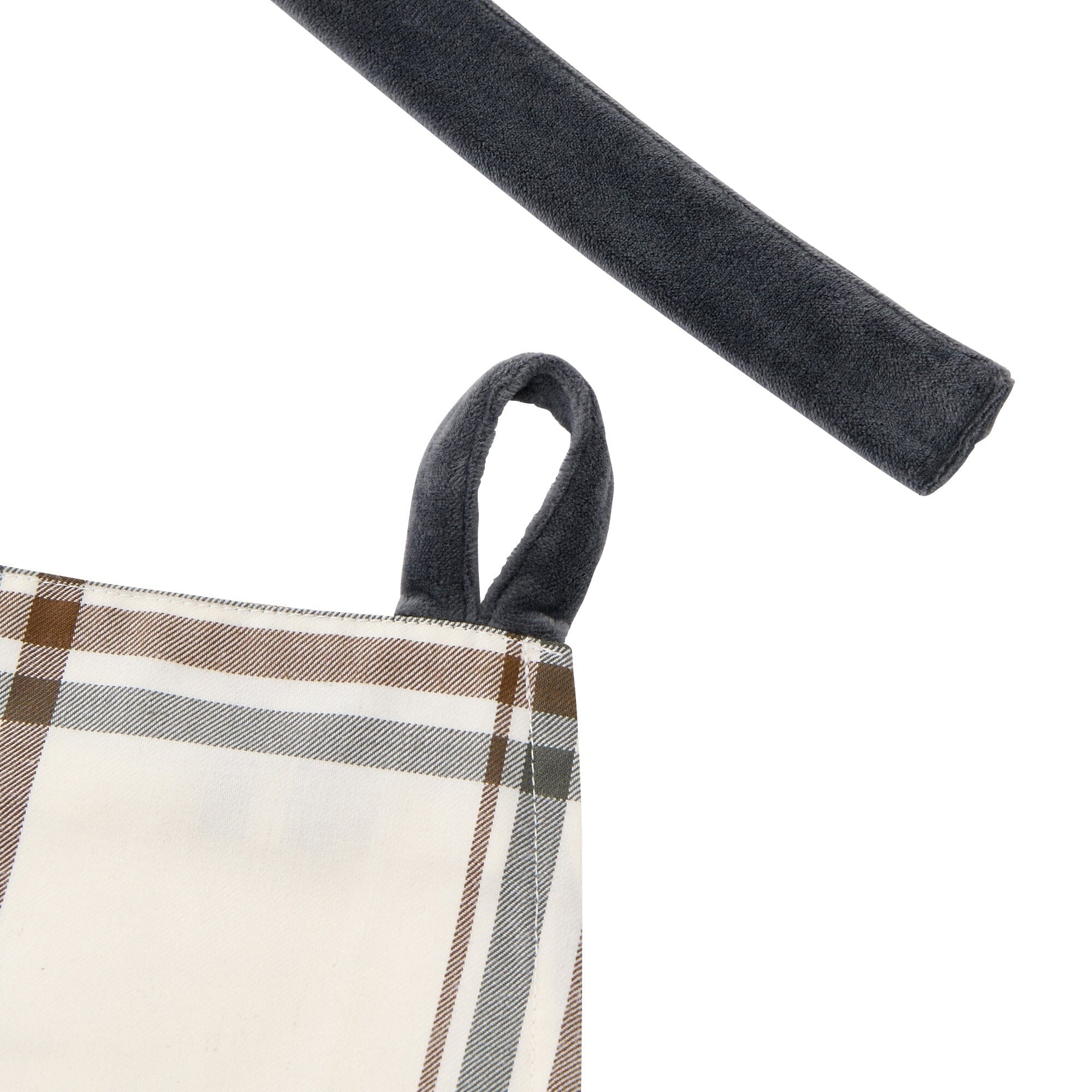 Plaid Full Apron Ivory