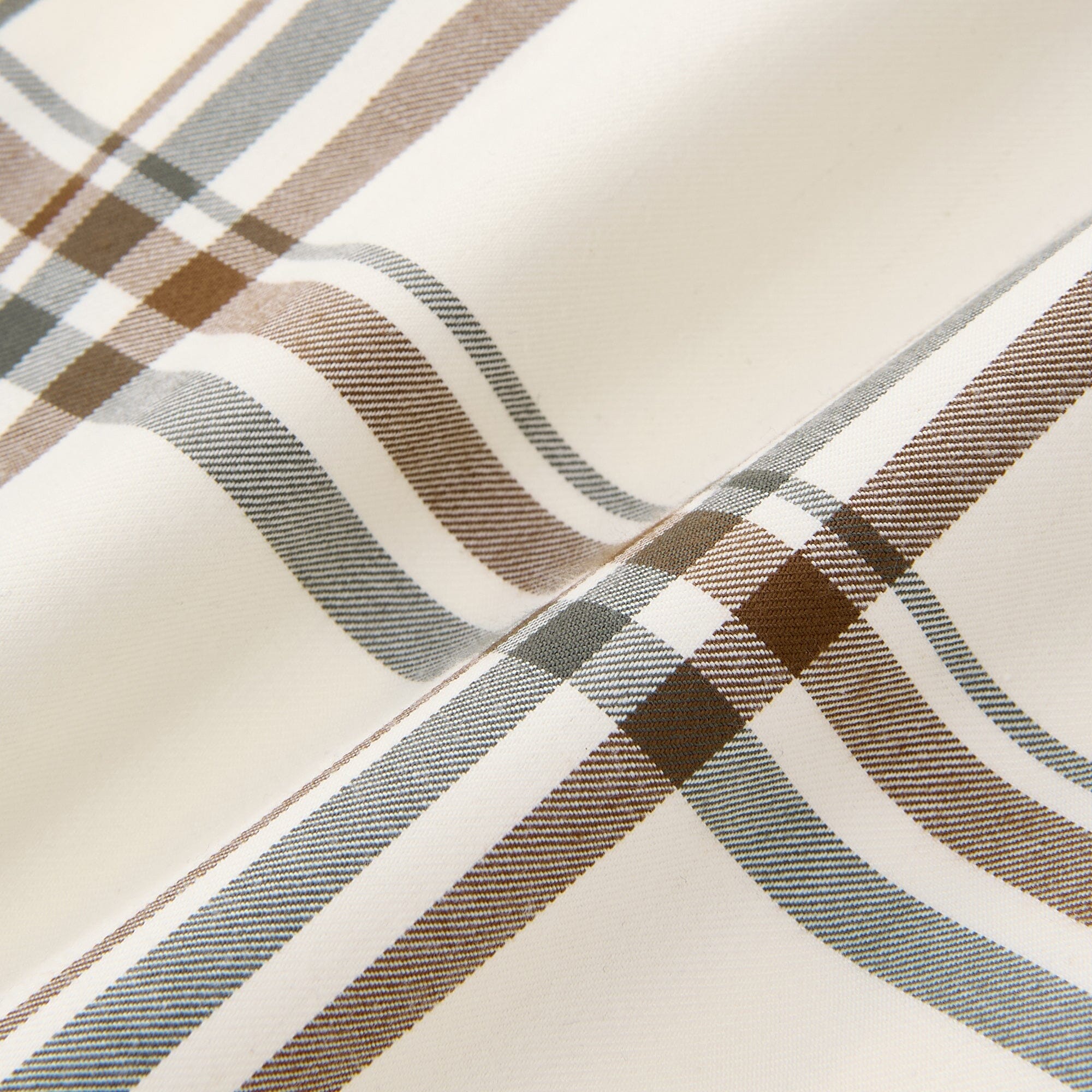 Plaid Full Apron Ivory