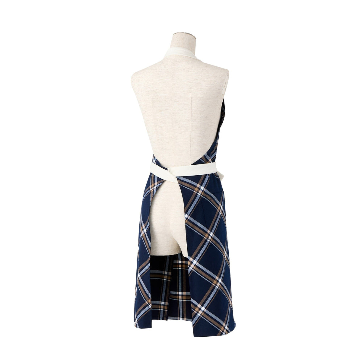 Plaid Full Apron Navy