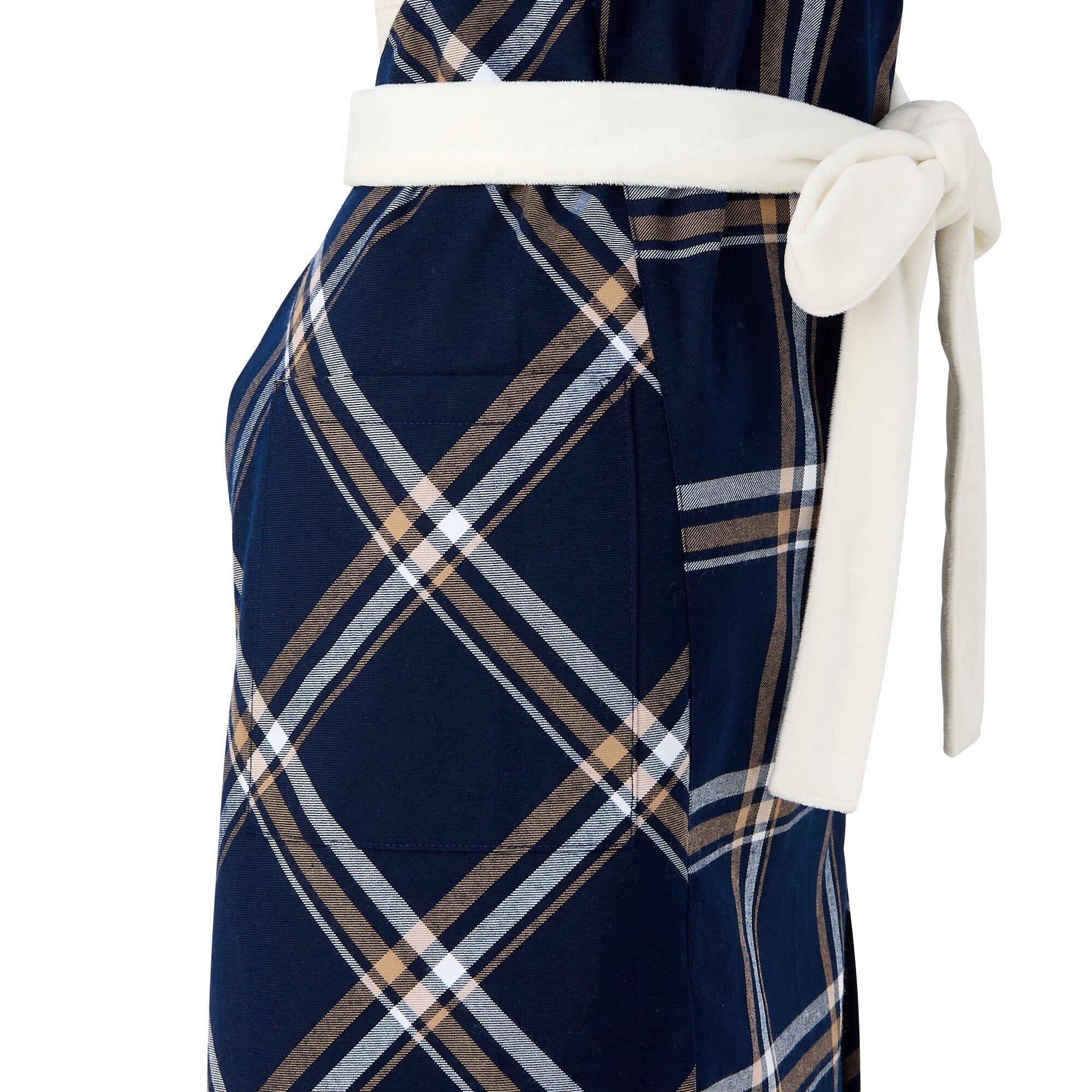 Plaid Full Apron Navy