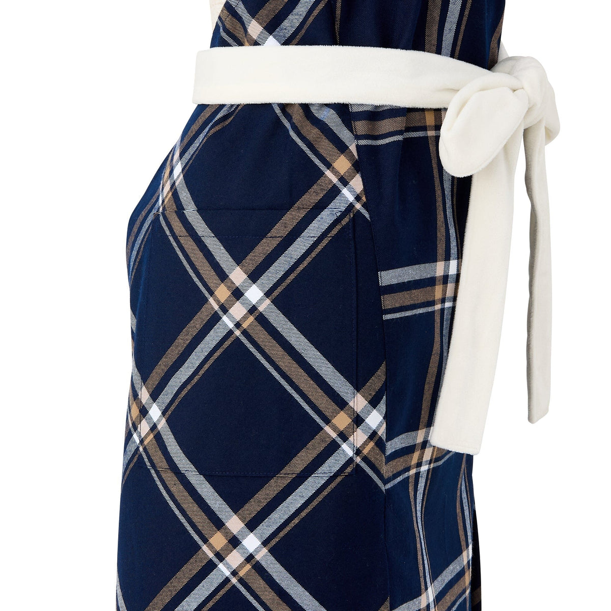 Plaid Full Apron Navy