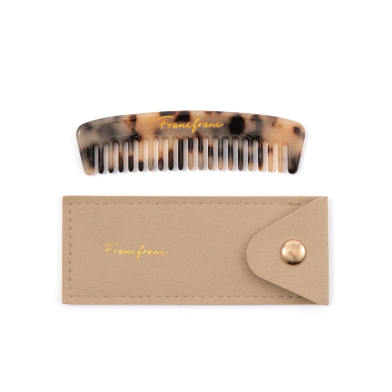 Compact Comb With Pouch S Beige