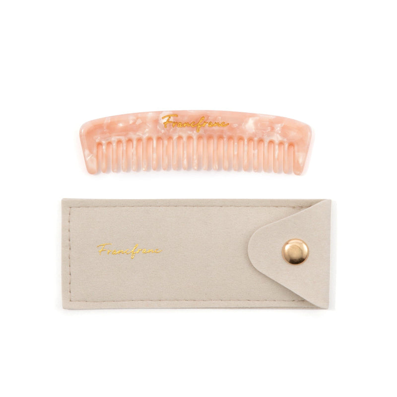 Compact Comb With Pouch S Pink