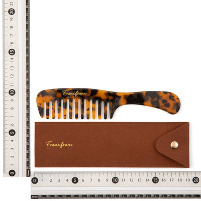 Compact Comb With Pouch M Brown