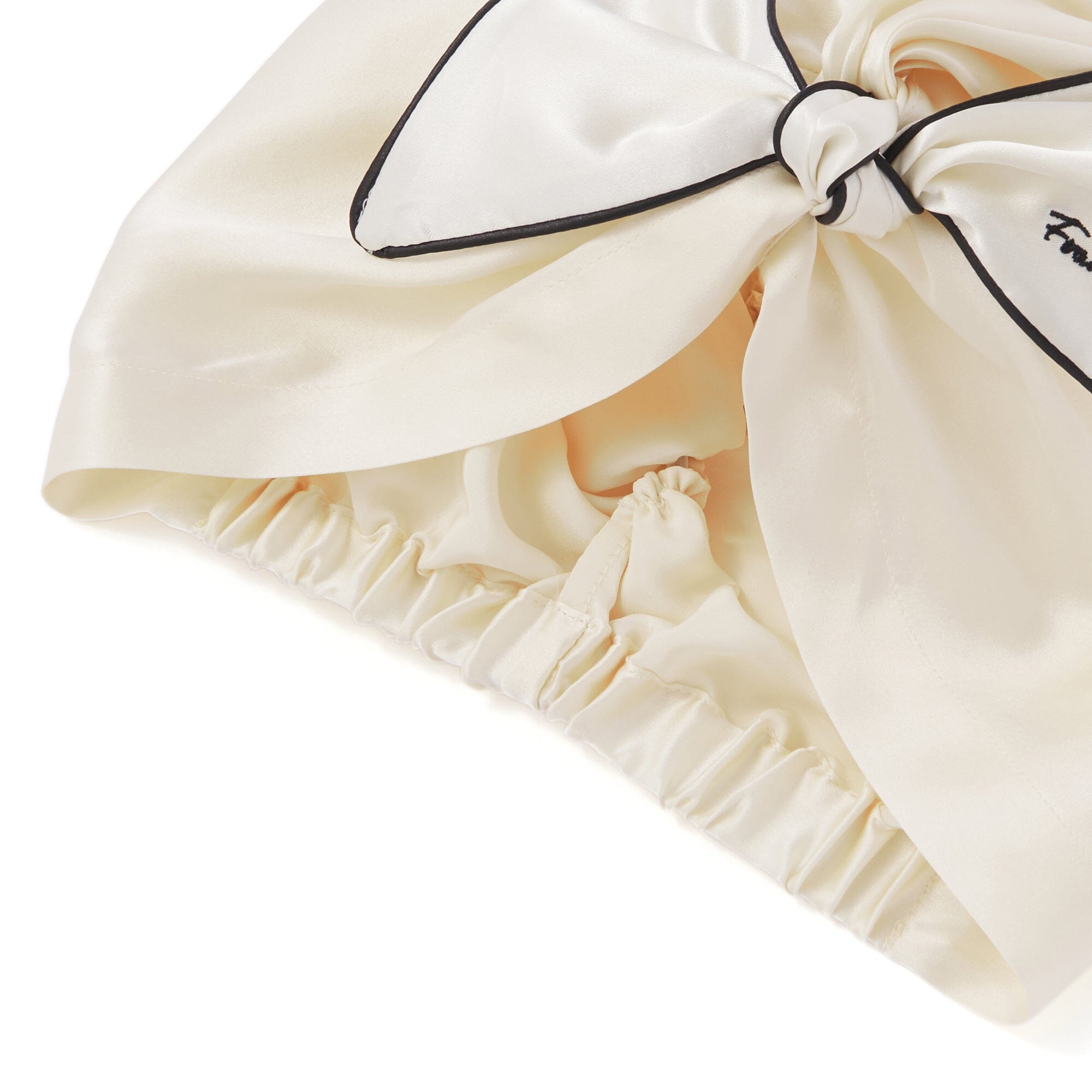Silk Night Cap Short  Ivory