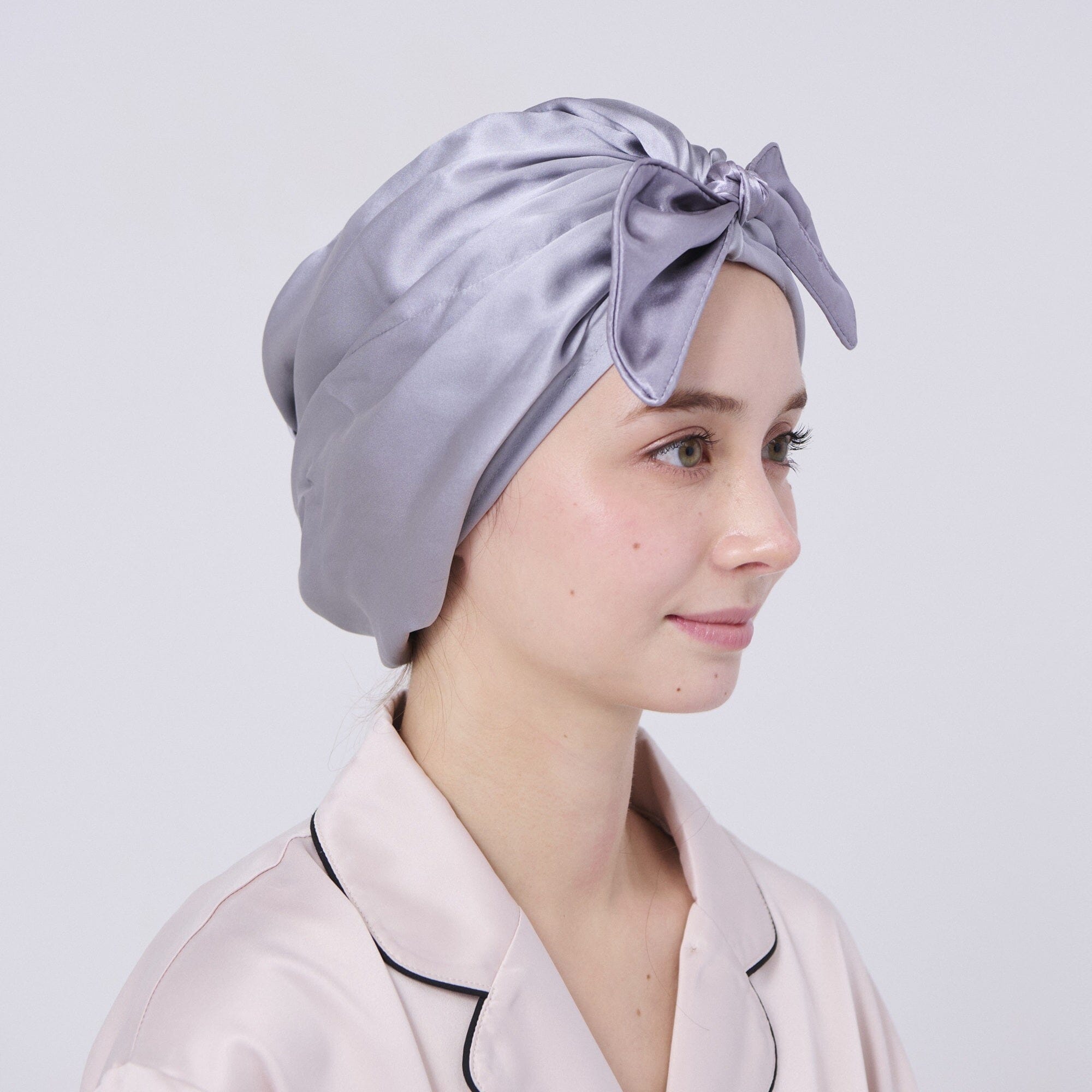 Silk Night Cap Short Gray
