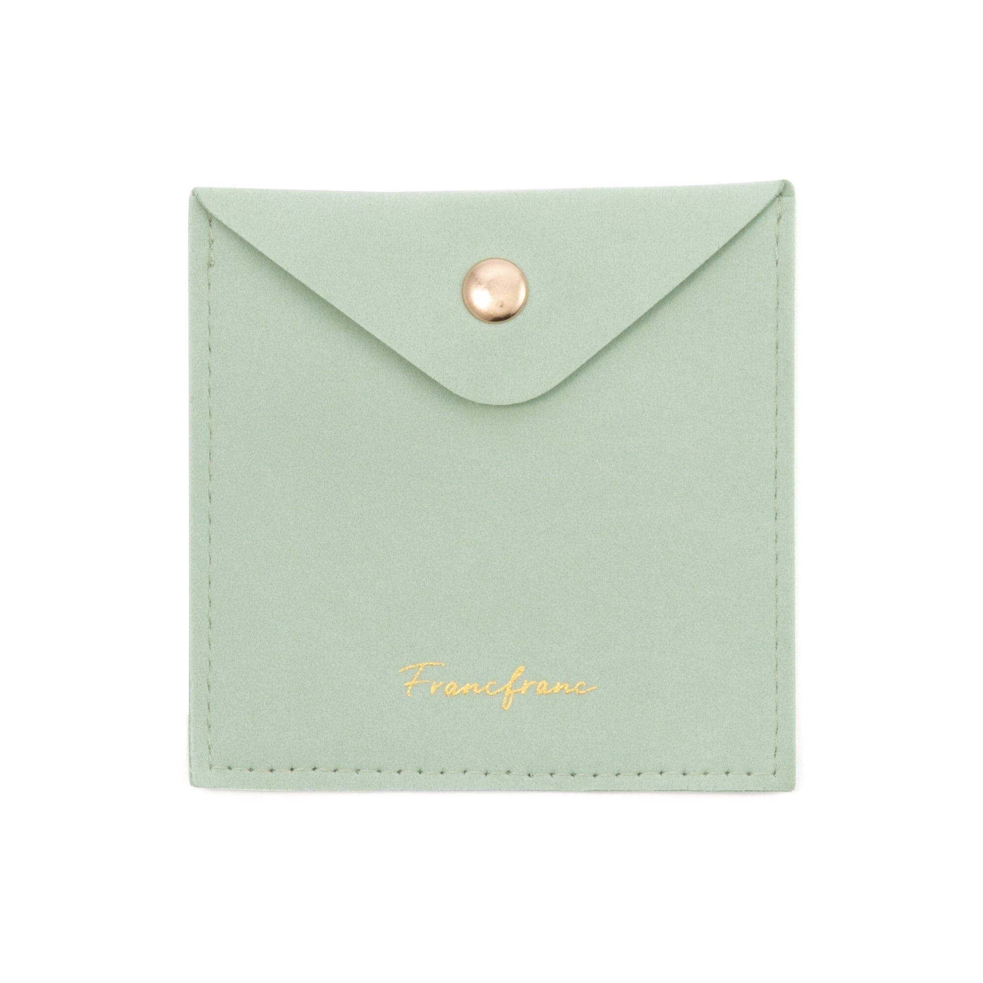 Compact Mirror With Pouch  White