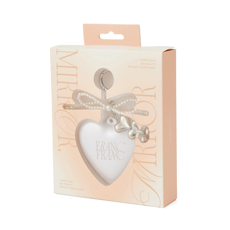 Mirror And Brush With Charm White